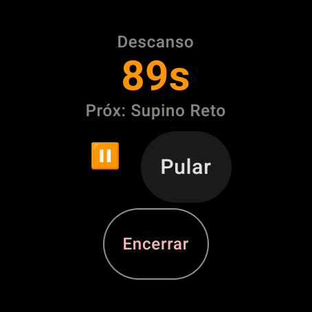 Wear OS em descanso entre séries
